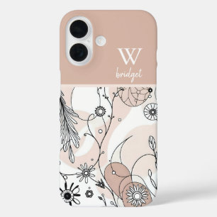 Abstrakt Earthy Boho Minimalistisch Style iPhone 16 Hülle