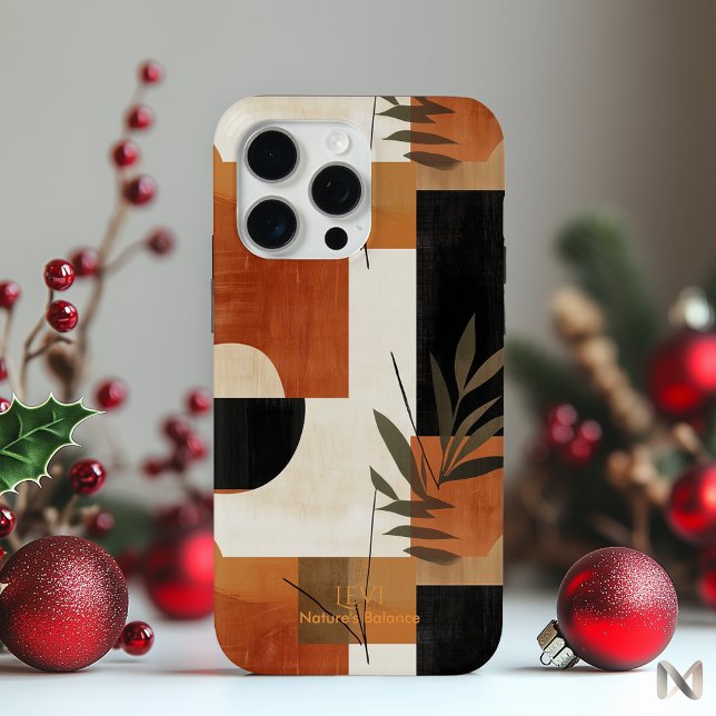 Abstrakt Earthy Botanical - Modernes Minimalistisc Case-Mate iPhone Hülle (Von Creator hochgeladen)