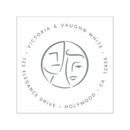 Abstrakt Elegant Rich Couple Rücksendeadresse Permastempel