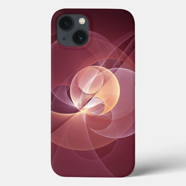 Abstrakt Elegante Modernes Wine Rotes Fraktal Case-Mate iPhone Hülle (Rückseite)