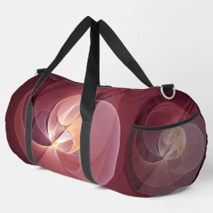 Abstrakt Elegante Modernes Wine Rotes Fraktal Duffle Bag