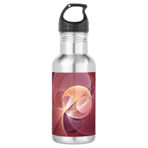 Abstrakt Elegante Modernes Wine Rotes Fraktal Edelstahlflasche