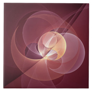 Abstrakt Elegante Modernes Wine Rotes Fraktal Fliese