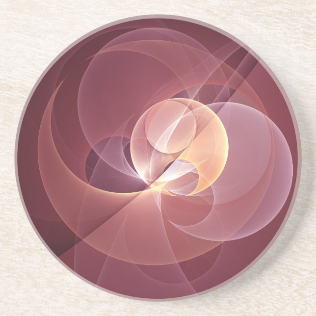 Abstrakt Elegante Modernes Wine Rotes Fraktal Getränkeuntersetzer (Vorne)