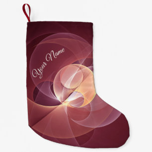 Abstrakt Elegante Modernes Wine Rotes Fraktal Kleiner Weihnachtsstrumpf