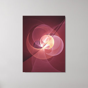 Abstrakt Elegante Modernes Wine Rotes Fraktal Leinwanddruck