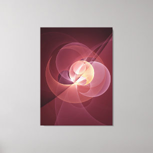 Abstrakt Elegante Modernes Wine Rotes Fraktal Leinwanddruck