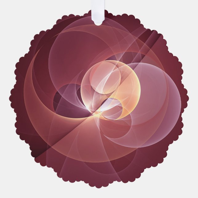 Abstrakt Elegante Modernes Wine Rotes Fraktal Ornament Karte (Vorderseite)