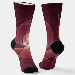 Abstrakt Elegante Modernes Wine Rotes Fraktal Socken
