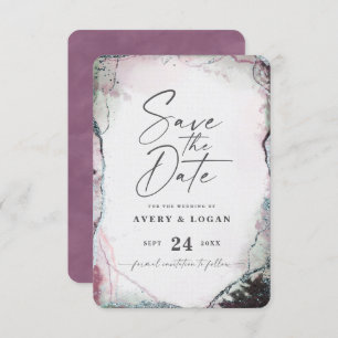 Abstrakt Ethereal Mauve Lilac Lila Wedding Save The Date