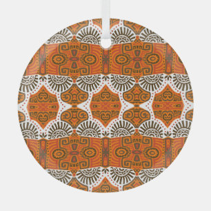 Abstrakt ethnisch: trendiger Vintage-Boho. Ornament Aus Glas