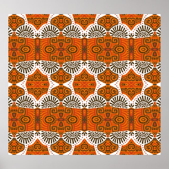 Abstrakt ethnisch: trendiger Vintager Boho. Poster (Vorne)