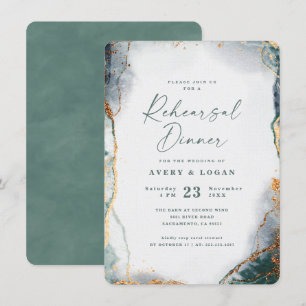 Abstrakt Eukalyptus Green Wedding Probe Dinner Einladung