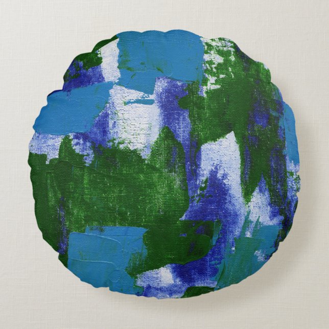Abstrakt Expression Nr. 4 von Michael Moffa Rundes Kissen (Vorderseite)