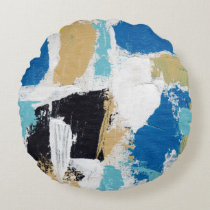 Abstrakt Expression Nr. 6 von Michael Moffa Rundes Kissen