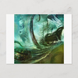Abstrakt Fantasy Pirates Nightmare Treasure Postkarte
