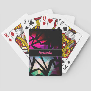 abstrakt, farbenfroh, geometrisch, elegant, modern spielkarten