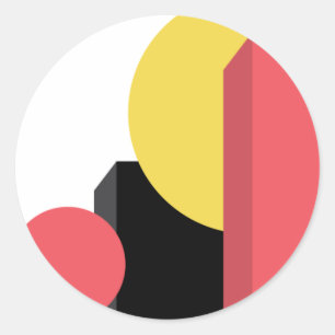 Abstrakt, farbenfroh, modern, einfach, lebendig runder aufkleber