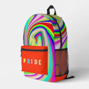 Abstrakt farbig bedruckter rucksack