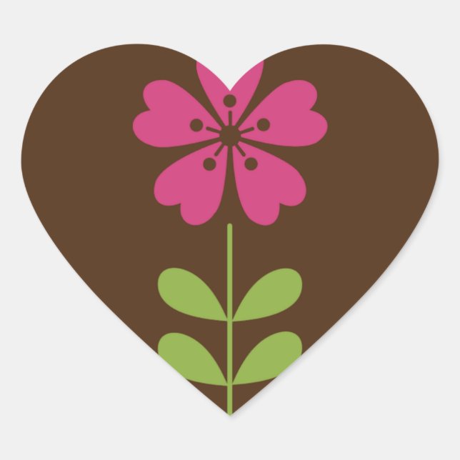 abstrakt-farbig dekorativ-blumenreich Herz-Aufkleber (Vorderseite)