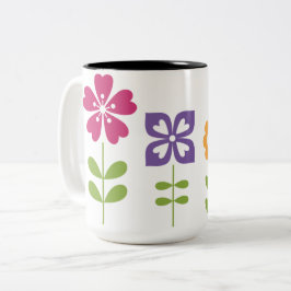 abstrakt-farbig dekorativ-blumenreich zweifarbige tasse