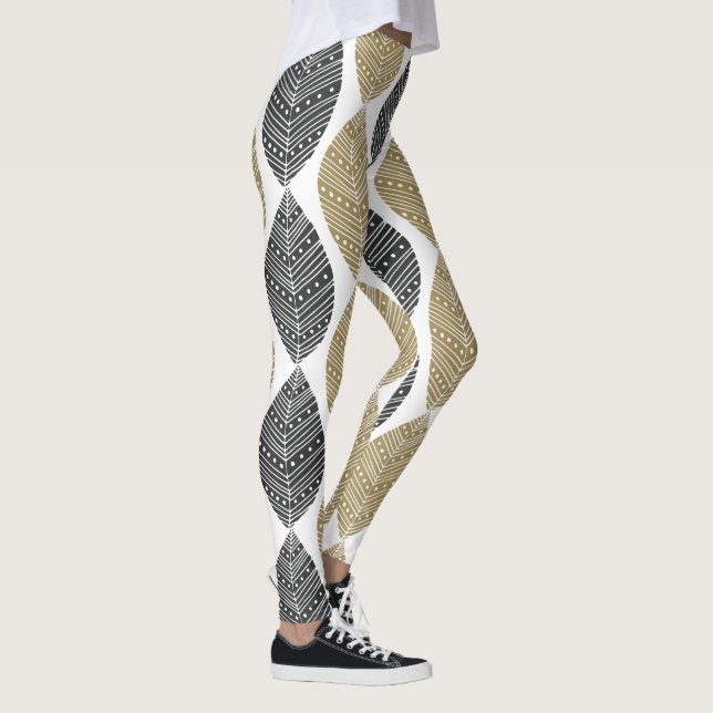 Abstrakt Feathers Muster Leggings (Rechts)