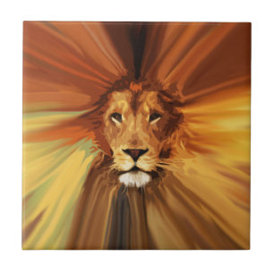 Abstrakt Fierce Lion Fliese
