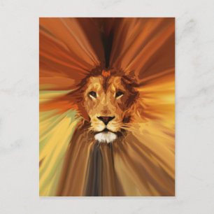 Abstrakt Fierce Lion Postkarte