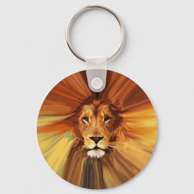 Abstrakt Fierce Lion Schlüsselanhänger (Vorderseite)