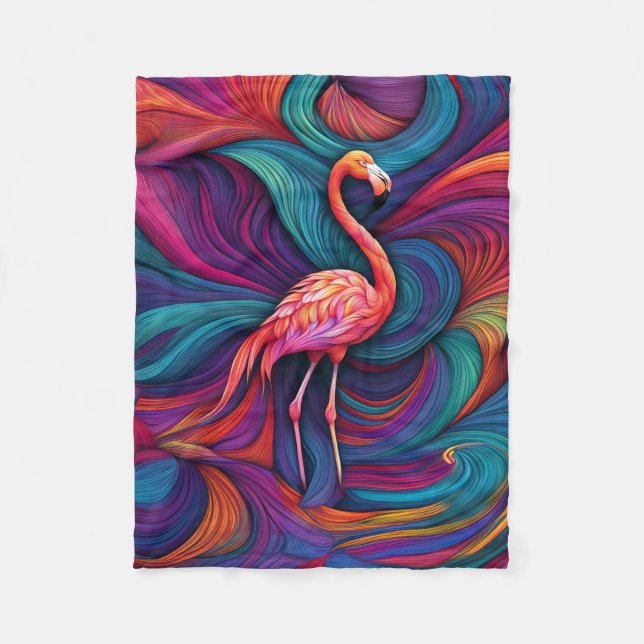 ABSTRAKT FLAMINGO BLANKET FLEECEDECKE (Vorderseite)
