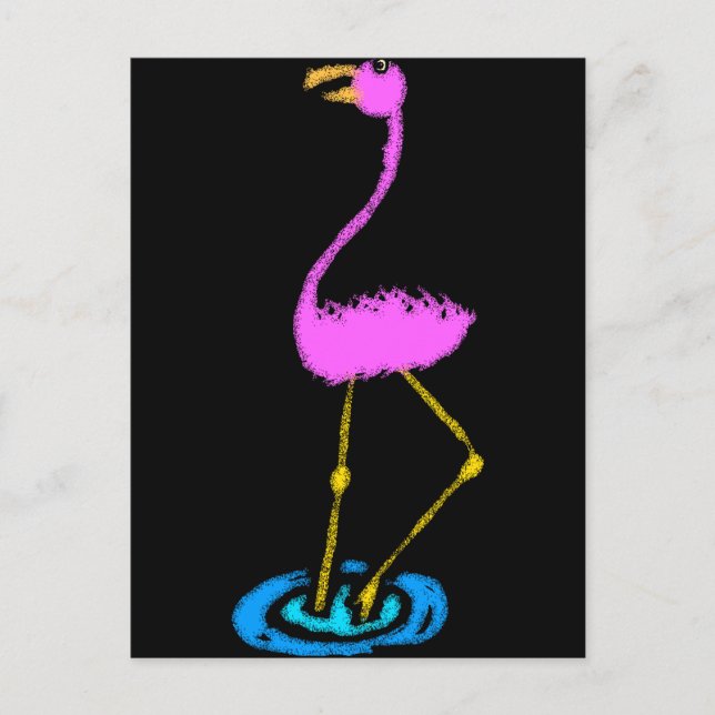 Abstrakt Flamingo Postkarte (Vorderseite)