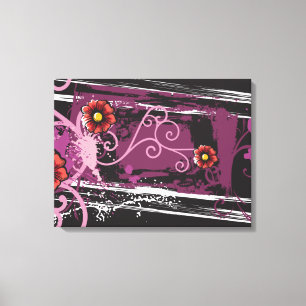 Abstrakt Floral Grunge Leinwanddruck