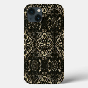 Abstrakt Floral Schwarz Und Gold Case-Mate iPhone Hülle
