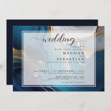 Abstrakt flüssiges Gold auf blauem Marmor