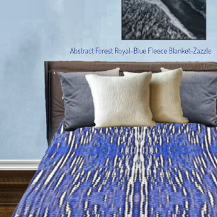 Abstrakt Forest Royal-Blue Fleecedecke