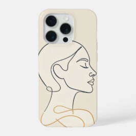 Abstrakt Frau Gesicht Linienkunst Minimalistisches iPhone 15 Pro Hülle