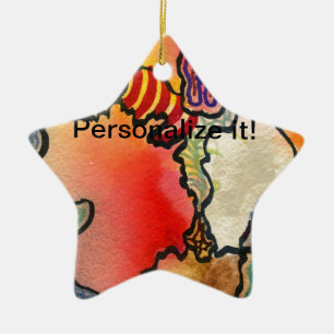 Abstrakt freie Zellen in mehrfarbigen Sternen. Keramik Ornament
