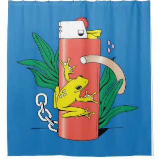 Abstrakt Frog Zippo Druckkunst | Niedliche Froschl Duschvorhang
