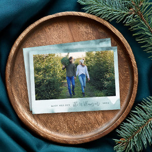 Abstrakt Frost Modern Holiday Foto Card Feiertagskarte