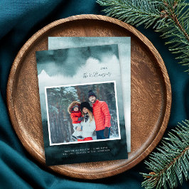 Abstrakt Frost Modern Holiday Foto Card Feiertagskarte