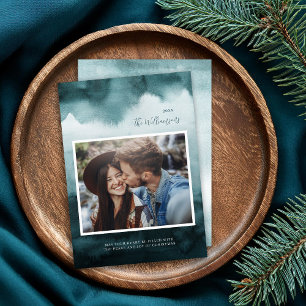 Abstrakt Frost Moderne Weihnachtsfotokarte Feiertagskarte