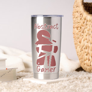 Abstrakt Gamer Fun Broken Meeple Gamer Theme Thermobecher