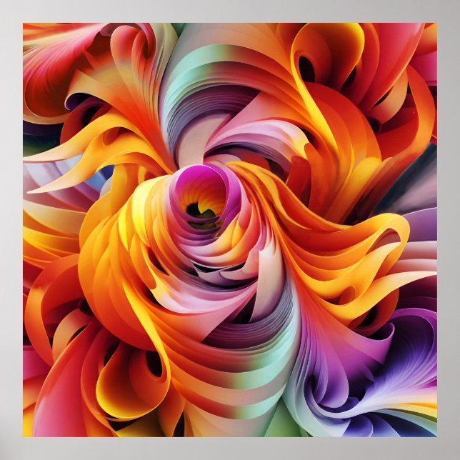 ABSTRAKT gearbeitete Canvas Poster (Vorne)