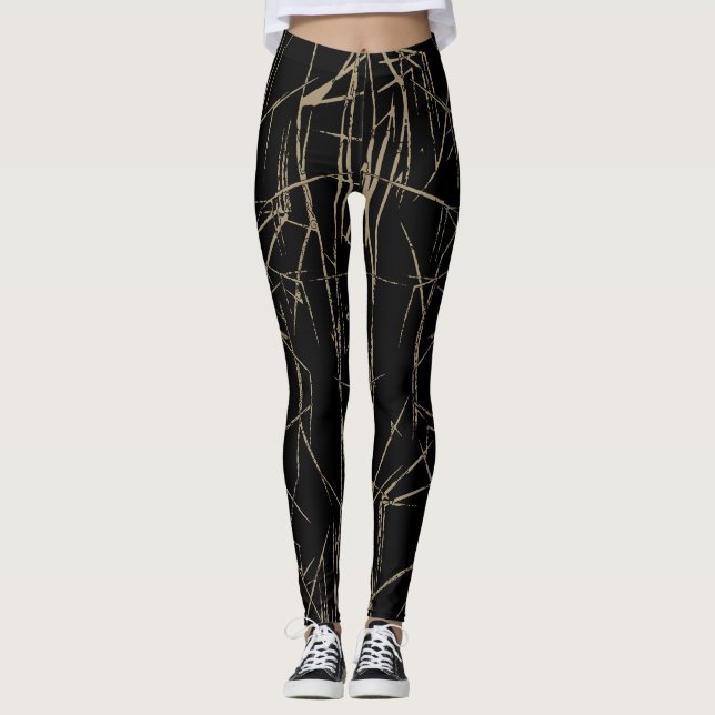 Abstrakt gebürstete Leggings von Joya Eve (Vorderseite)