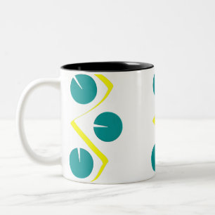 Abstrakt Gelb blau 2 Zweifarbige Tasse