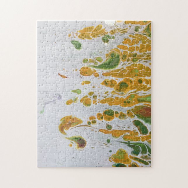 Abstrakt, gelb, kupferfarben und grün puzzle (Vertikal)