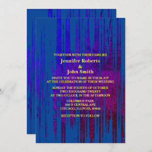 Abstrakt-Gelb-Lila Künstlerische Hochzeit Einladung