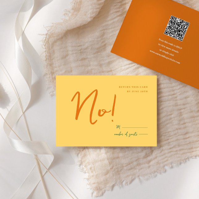 Abstrakt-gelb-orangefarbene Unterhaltungsfarben Ho RSVP Karte (Abstract yellow orange fun colors wedding RSVP card)