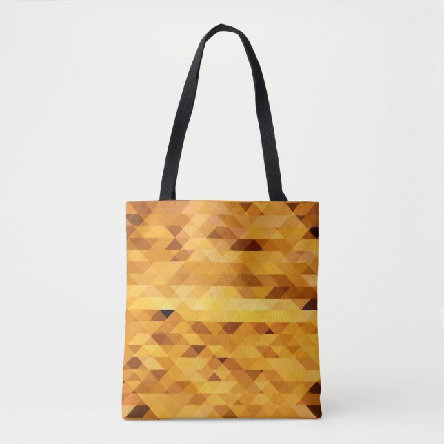 Abstrakt-gelb-orangefarbenes Digitalmosaik-Polygon (Vorderseite)
