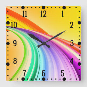 Abstrakt-gelb-orangefarbenes Hintergrundbild Quadratische Wanduhr